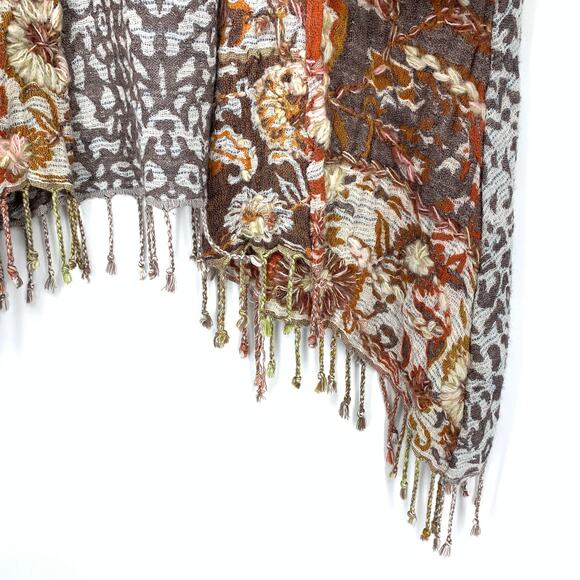 Soft Surroundings Pasha Pumpkin Wool Leopard Print Cardigan Womens Sz S/M - Picture 4 of 6